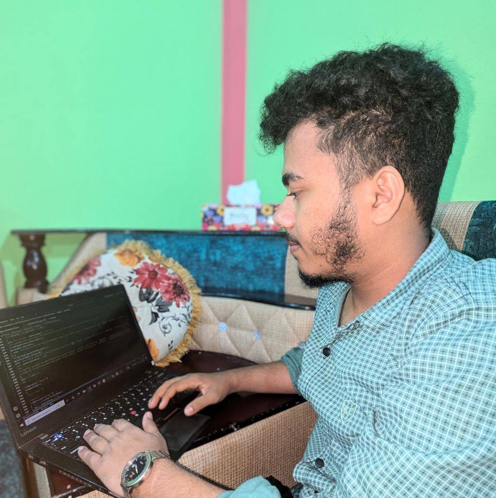  working on a laptop